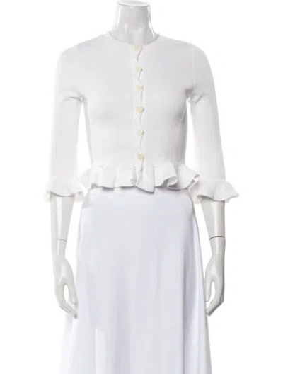 Pre-owned Lisa Says Gah Crew Neck Sweater In White