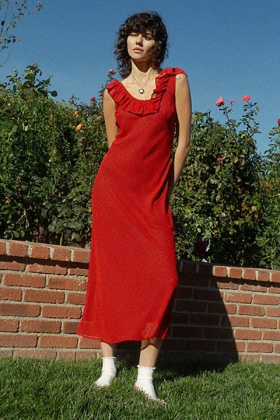 Lisa Says Gah Dahlia Dress In Red Dot, Women's At Urban Outfitters