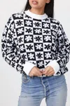 Lisa Says Gah Emma Sweater In Black/white In Blue