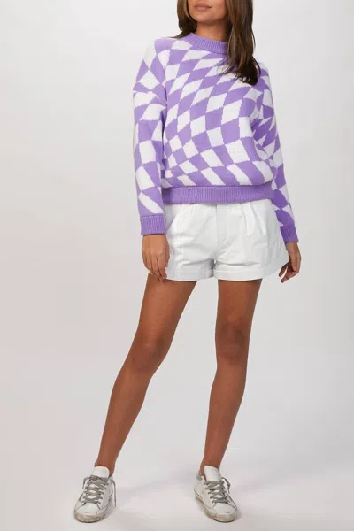 Lisa Says Gah Emma Sweater In Purple Warp Check