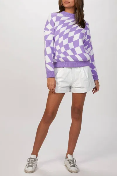 Lisa Says Gah Emma Sweater In Purple Warp Check In Multi