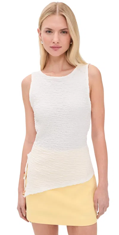 Lisa Says Gah Erin Tank Top Crinkle White