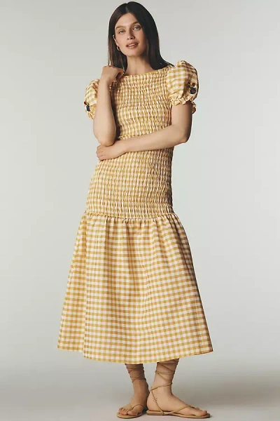 Lisa Says Gah Fiona Midi Dress In Yellow