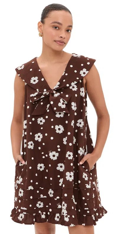 Lisa Says Gah Frances Dress Mod Dot In Brown