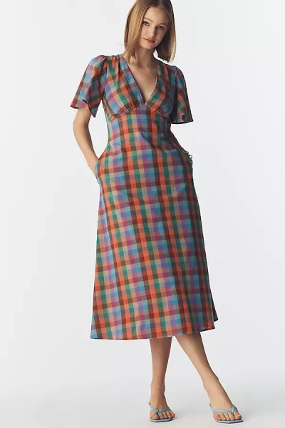 Lisa Says Gah Grace V-neck Short-sleeve Dress In Multi