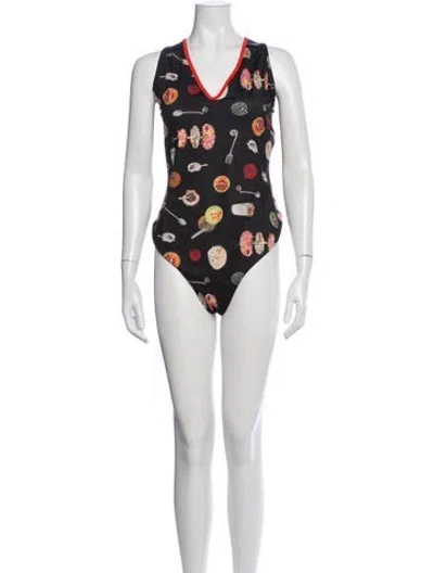 Pre-owned Lisa Says Gah Graphic Print One-piece W/ Tags In Multicolor