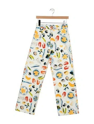 Pre-owned Lisa Says Gah High-rise Straight Leg Jeans In Blue
