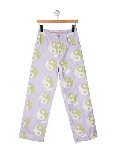 Pre-owned Lisa Says Gah High-rise Straight Leg Jeans In Purple