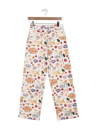 Pre-owned Lisa Says Gah High-rise Straight Leg Jeans In White