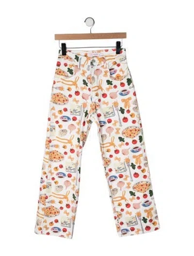 Pre-owned Lisa Says Gah High-rise Straight Leg Jeans In Yellow