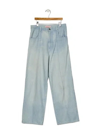 Pre-owned Lisa Says Gah High-rise Wide Leg Jeans In Blue