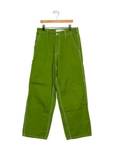 Pre-owned Lisa Says Gah High-rise Wide Leg Jeans In Green