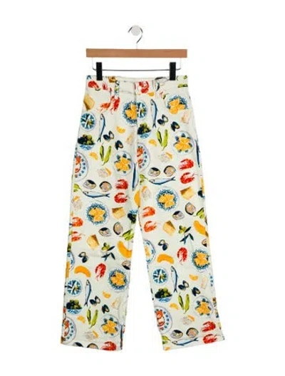 Pre-owned Lisa Says Gah High-rise Wide Leg Jeans In Multi