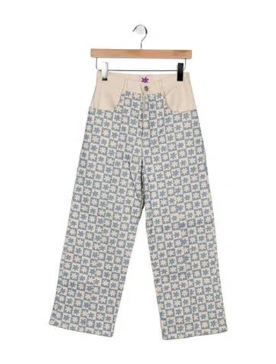 Pre-owned Lisa Says Gah High-rise Wide Leg Jeans In Neutral