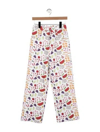 Pre-owned Lisa Says Gah High-rise Wide Leg Jeans In White