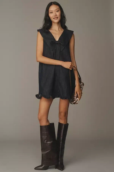 Lisa Says Gah Jenny Denim Mini Dress In Multi