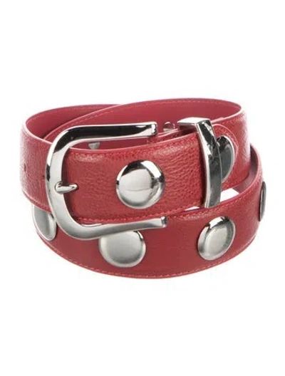 Pre-owned Lisa Says Gah Leather Waist Belt In Red