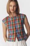 Lisa Says Gah Madeline Button-front Top In Multi