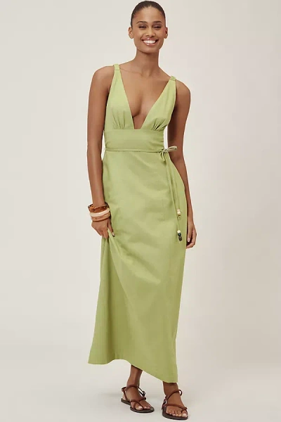 Lisa Says Gah Marissa Linen-cotton Sleeveless Midi Dress