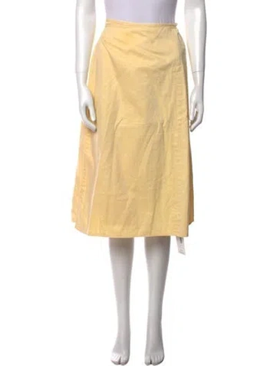 Pre-owned Lisa Says Gah Midi Length Skirt In Yellow