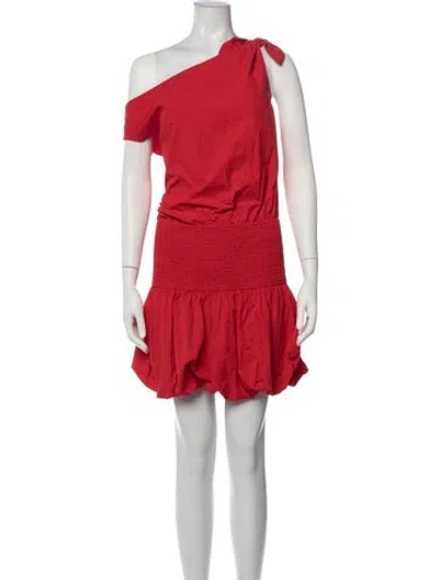 Pre-owned Lisa Says Gah One-shoulder Mini Dress In Red