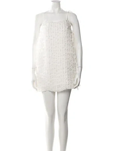 Pre-owned Lisa Says Gah Patterned Mini Dress In Neutral