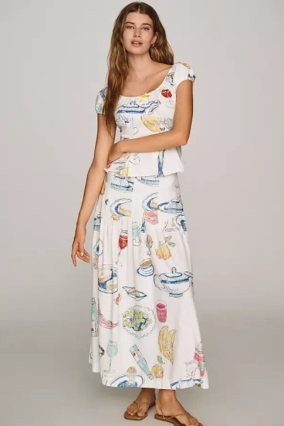 Lisa Says Gah Penny Midi Skirt In White