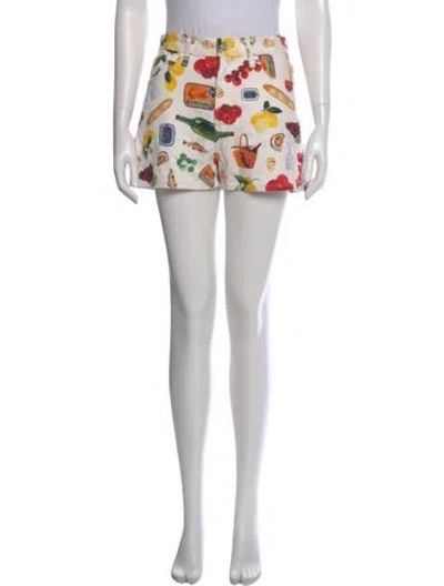 Pre-owned Lisa Says Gah Printed Mini Shorts In Neutral