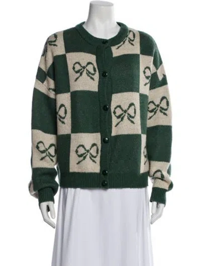 Pre-owned Lisa Says Gah Printed Scoop Neck Sweater