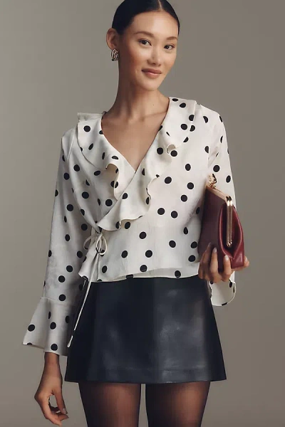 Lisa Says Gah Ricki Long-sleeve Wrap Top In Multi