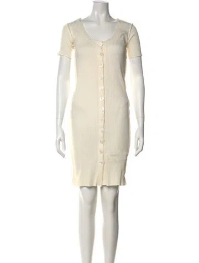 Pre-owned Lisa Says Gah Scoop Neck Knee-length Dress In Neutral