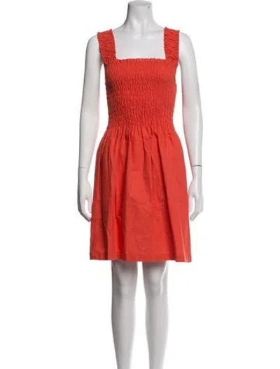 Pre-owned Lisa Says Gah Square Neckline Mini Dress W/ Tags In Orange