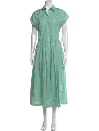 Pre-owned Lisa Says Gah Striped Long Dress In Green