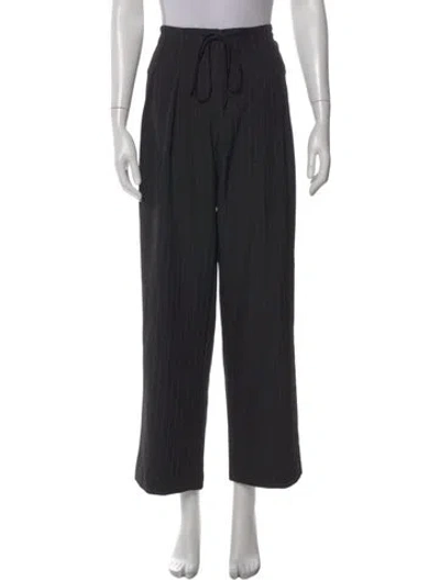 Pre-owned Lisa Says Gah Striped Wide Leg Pants In Black
