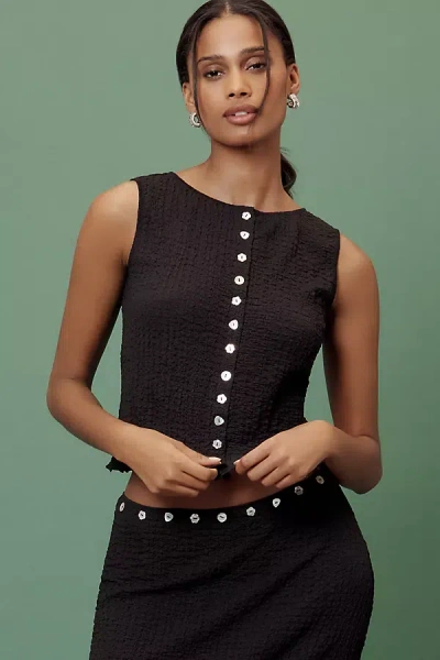Lisa Says Gah Summer Knit Button-front Tank Top