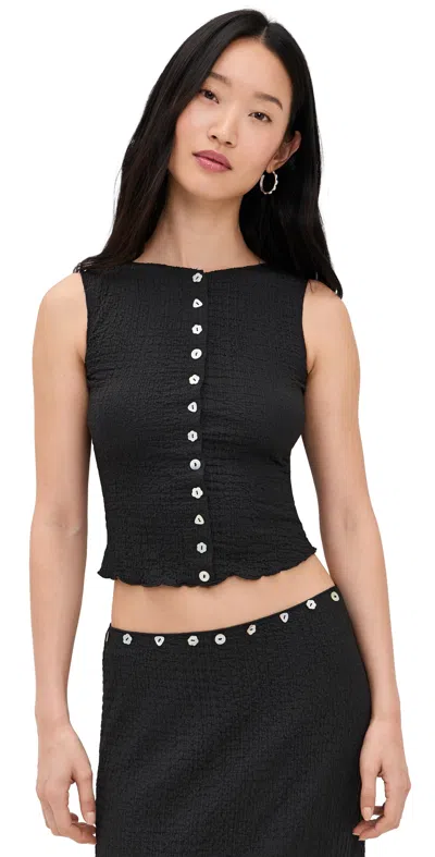 Lisa Says Gah Summer Top Caviar In Black