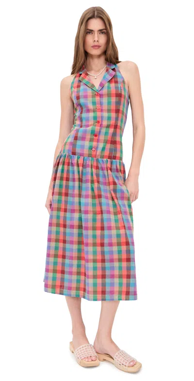 Lisa Says Gah Vaughn Dress Colorburst Plaid In Multi