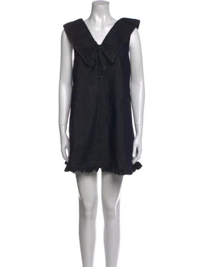 Pre-owned Lisa Says Gah V-neck Mini Dress W/ Tags In Black