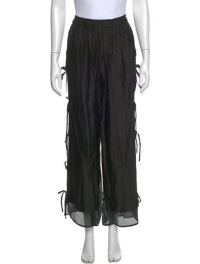 Pre-owned Lisa Says Gah Wide Leg Pants In Black