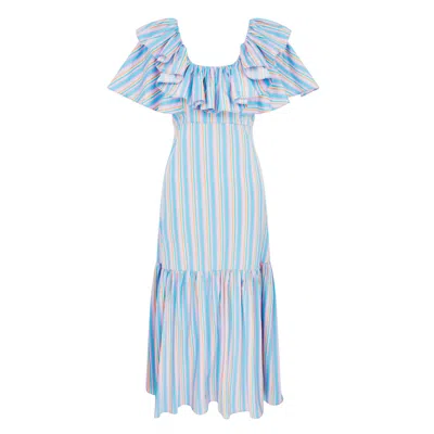 Lisa The Label La La Lady Peggy Lipton Dress In Blue