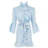 Lisa The Label La La Lady Short House Coat With Ruffle Detail In Multi