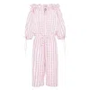 Lisa The Label Pink / Purple La La Lady Bel Air Pyjama Top And Peggy Pyjama Pants Gingham In Pink/purple