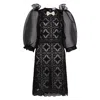 Lisa The Label Women's Black Angel Baby Crochet Cloud Puff Dress In Black