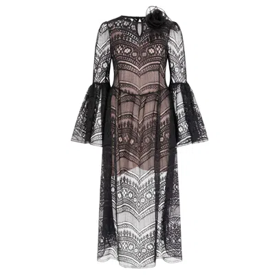 Lisa The Label Women's Black Le Jardin Dahlia Dress Long