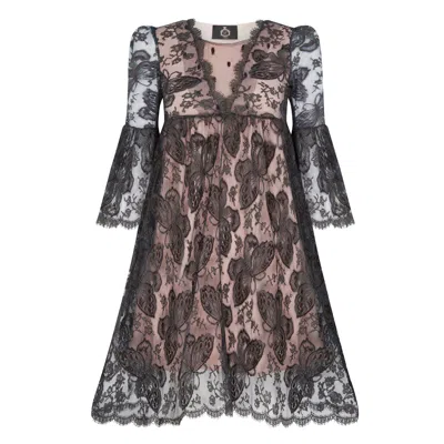 Lisa The Label Women's Black Le Jardin Short Butterfly Dahlia Dress