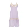 Lisa The Label Women's Blossom Lilac Silk Satin Slip Dress With Pleat Detail On Bust In Purple