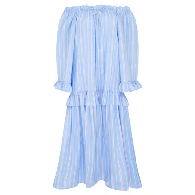 Lisa The Label Women's Blue Le Jardin Blossom Puff Dress