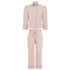 Lisa The Label Women's Bow Belle Pyjama Top And Pants Set In Pink In Pink