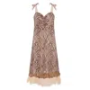 Lisa The Label Women's Brown Miss Simpson Slip Dress In Kahki With Blush Slip In Brown