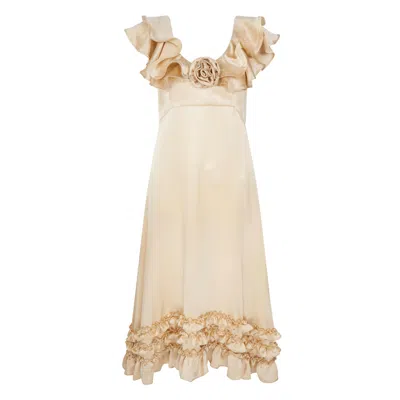 Lisa The Label Women's Gold Peony Dress